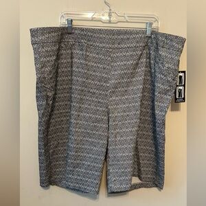 Kim Rogers Shorts Womens‎ 24W Bermuda Tummy Control Black White Pull On